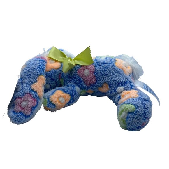 Holiday Home Bunny Rabbit Plush Floral Pattern Soft Stuffed Animal 10" Blue NWT - Picture 4 of 9